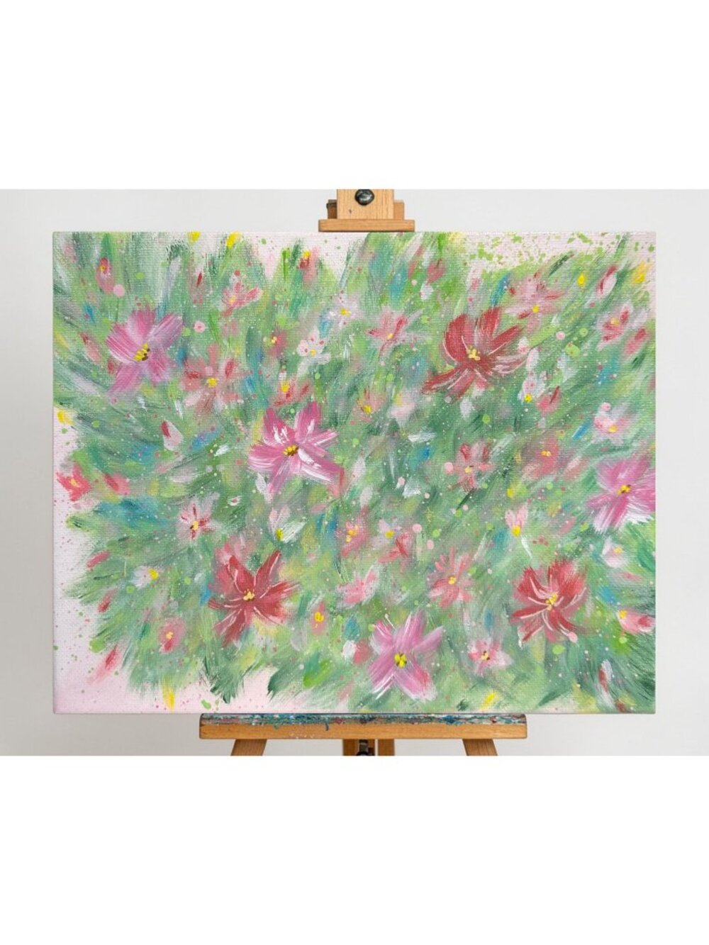 Flowering 2 Original Acrylic Painting Floral Wall Art On 8x10 Stretched Canvas